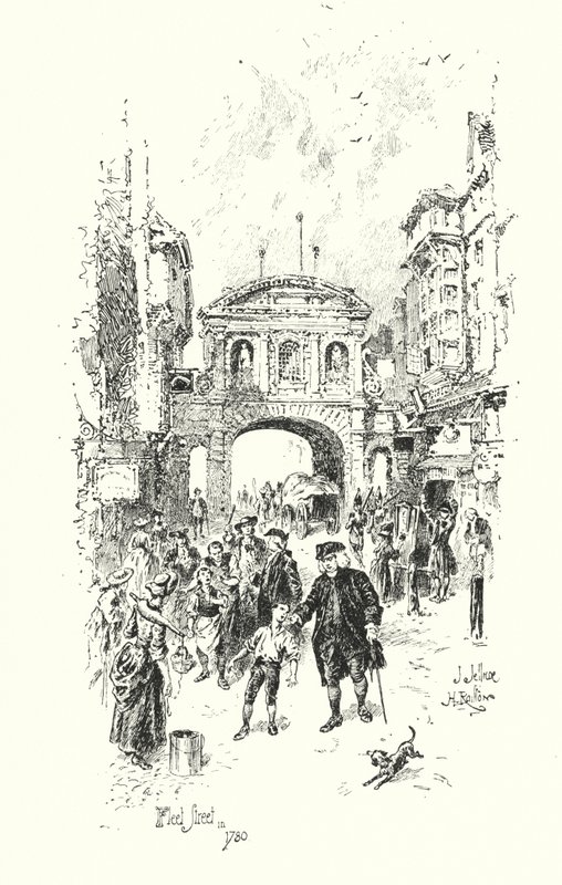 Dr Johnson, Fleet Street, London, in 1780 (litho) 作者 赫伯特（后）雷尔顿