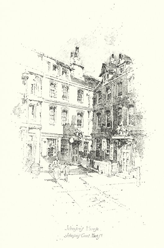 Dr Johnsons House, Johnsons Court, Fleet Street, London (litho) 作者 赫伯特（后）雷尔顿