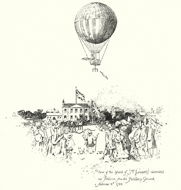 View of the ascent of Mr Lunardis Celebrated Air Balloon, from the Artillery Ground 作者 赫伯特（后）雷尔顿