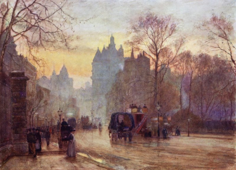 Knightsbridge (colour litho) 作者 赫伯特·孟席斯（后）马歇尔