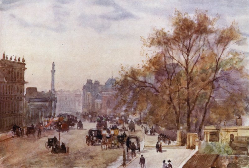 Whitehall (colour litho) 作者 赫伯特·孟席斯（后）马歇尔