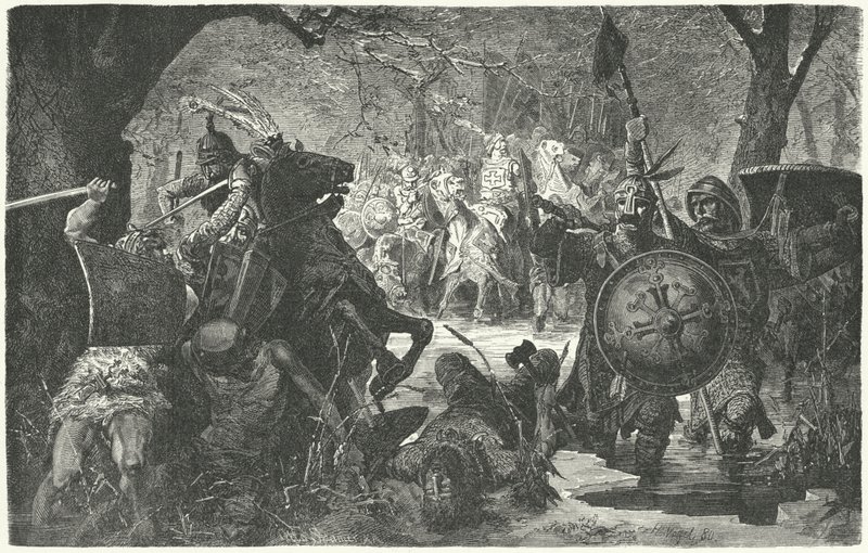 波希米亚的Ottokar II讨伐异教的老普鲁士人，1255年 作者 赫尔曼·沃格尔