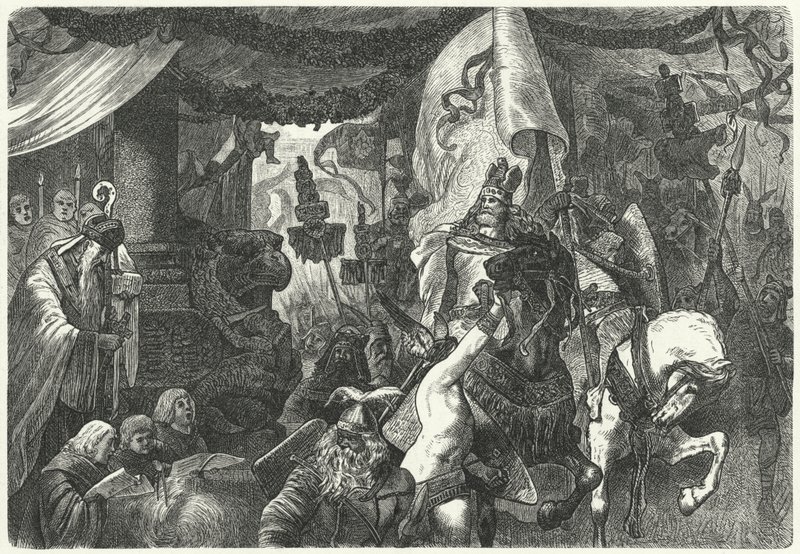 Theoderic the Great，Ostrogoths之王，进入罗马 作者 赫尔曼·沃格尔