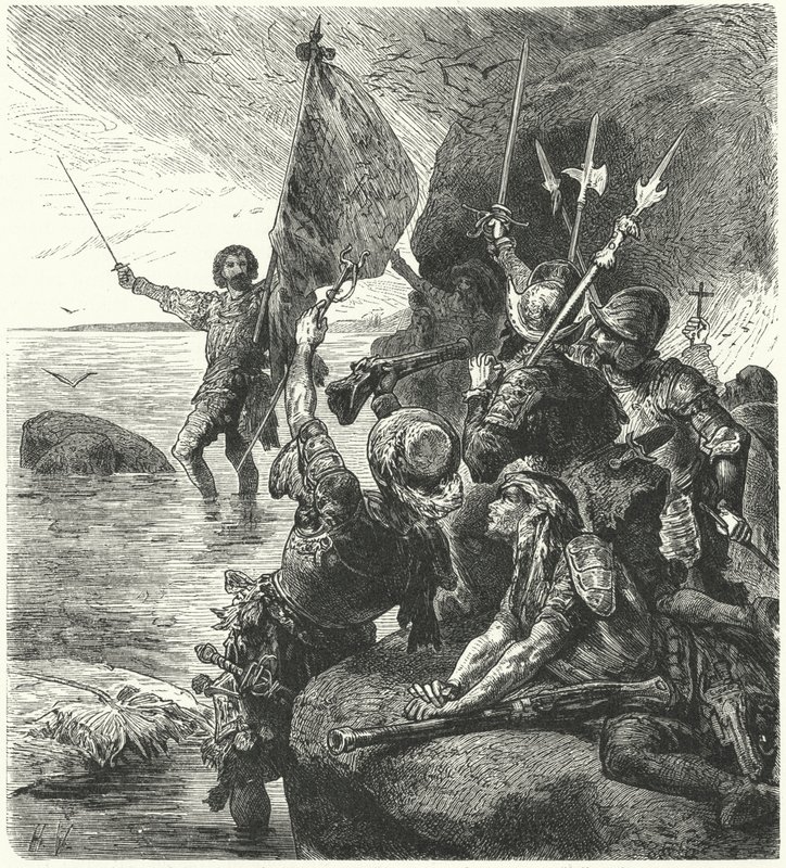 Vasco Nunez de Balboa声称西班牙的太平洋，1513年 作者 赫尔曼·沃格尔