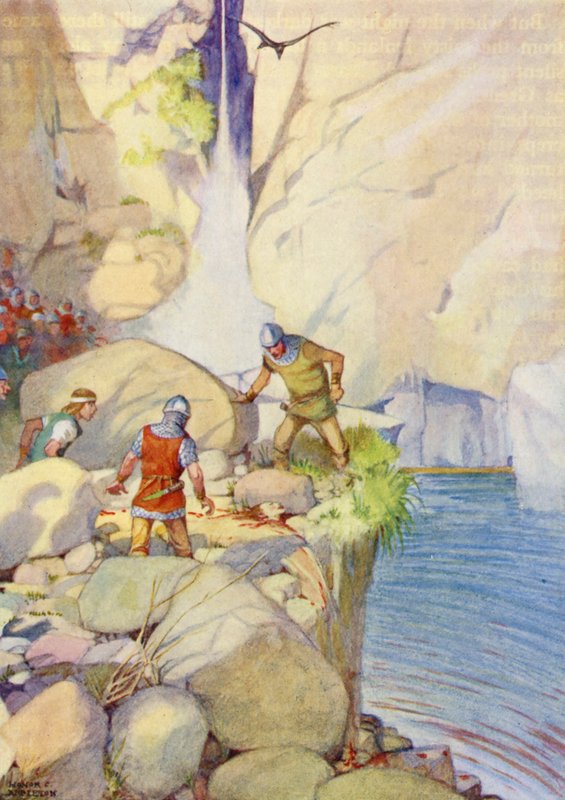 "他们在悬崖上发现了埃斯切尔的头颅"（彩色石版画） 作者 荣誉夏洛特阿普尔顿