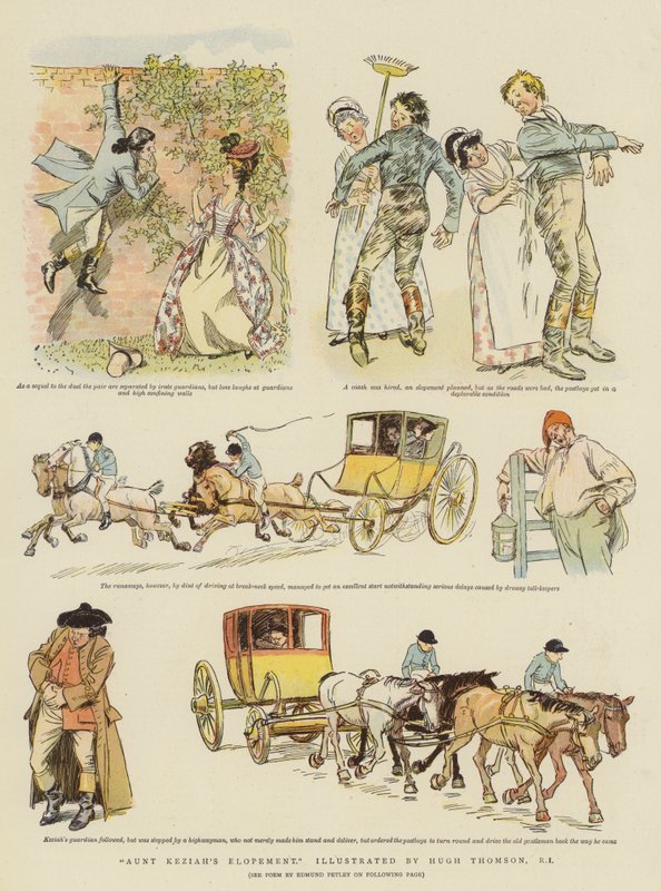 Keziah姨妈的私奔（chromolitho） 作者 休·汤姆森