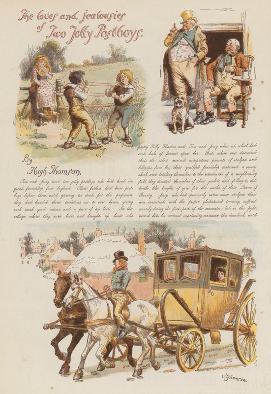 两个Jolly Postboys（chromolitho）的爱与嫉妒 作者 休·汤姆森