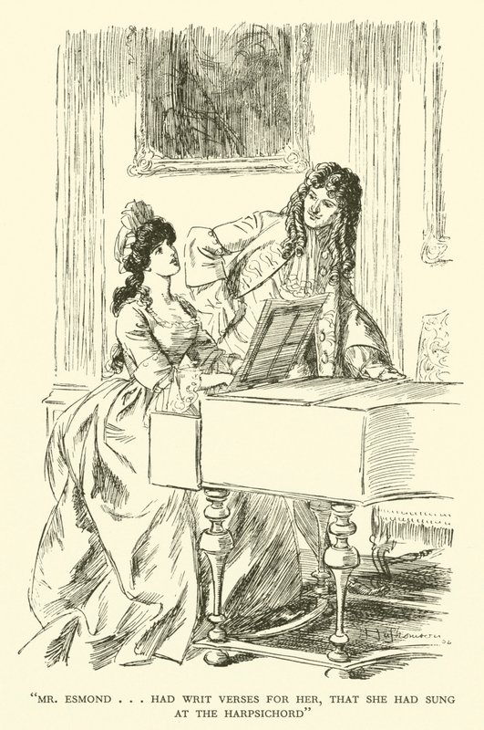 Mr Esmond...had Writ Verses for her, that she had Sung at the Harpsichord (engraving) 作者 休·汤姆森