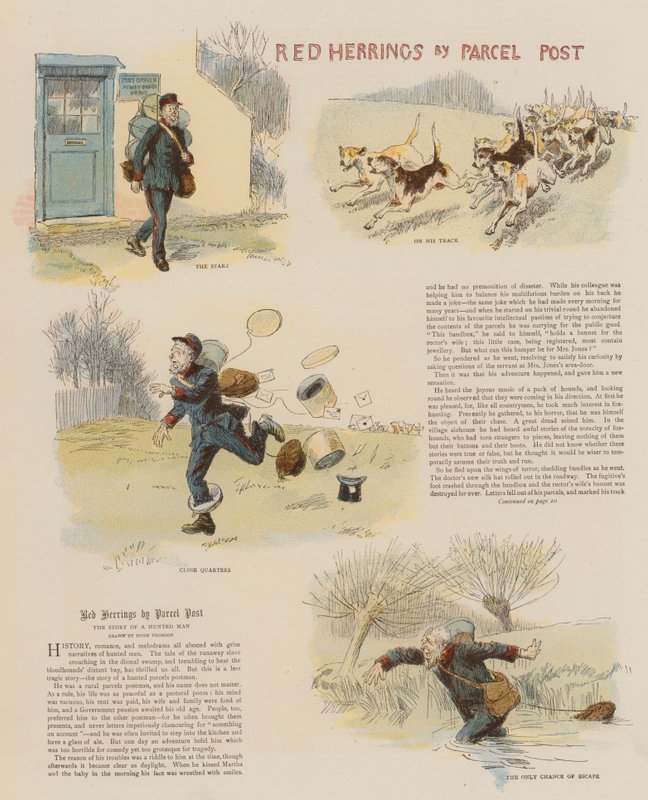 包裹邮政红色鲱鱼（chromolitho） 作者 休·汤姆森