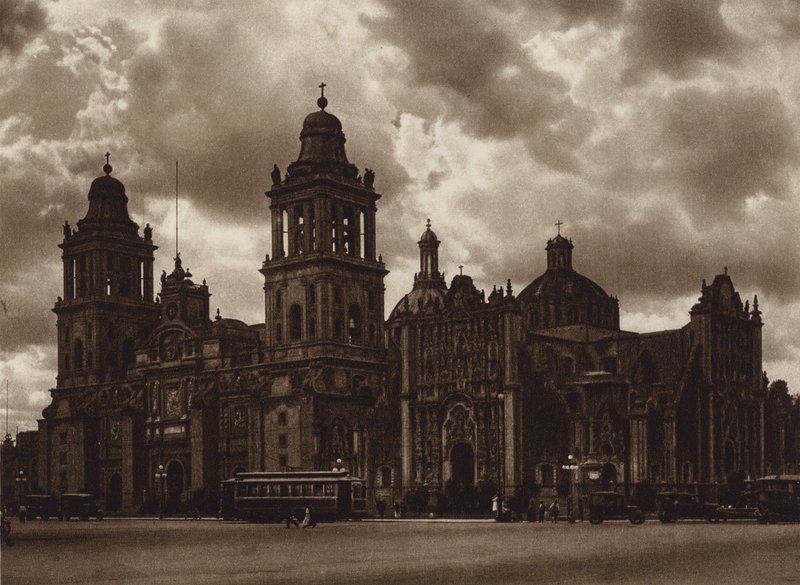 墨西哥：首都梅希科，La catedral（黑白照片） 作者 雨果·布雷默
