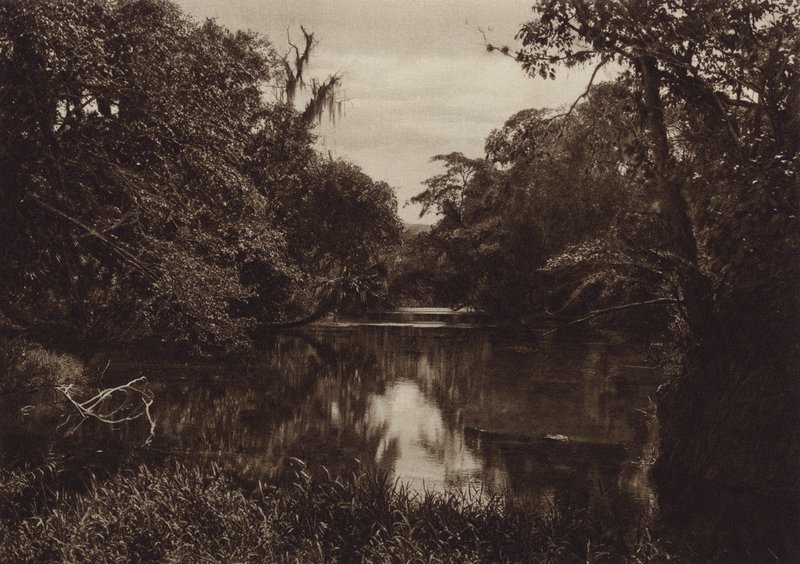 墨西哥：维拉克鲁斯州，Tamasopo，Panorama del rio（黑白照片） 作者 雨果·布雷默
