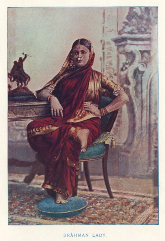 Indian Natives: Brahman Lady (coloured photo) 作者 印度摄影师