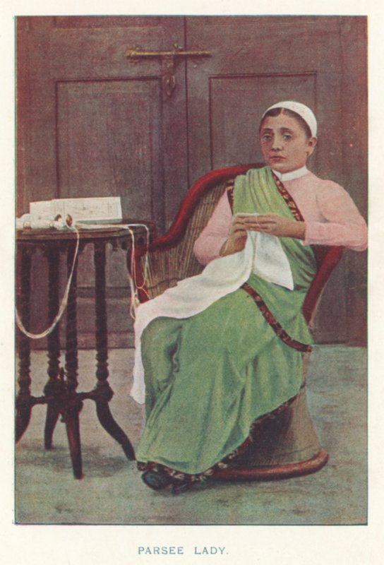 Indian Natives: Parsee Lady (coloured photo) 作者 印度摄影师
