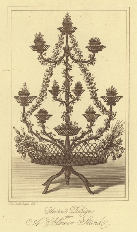 Elegant Design for a Flower Stand (engraving) 作者 以撒（后）克鲁克申克