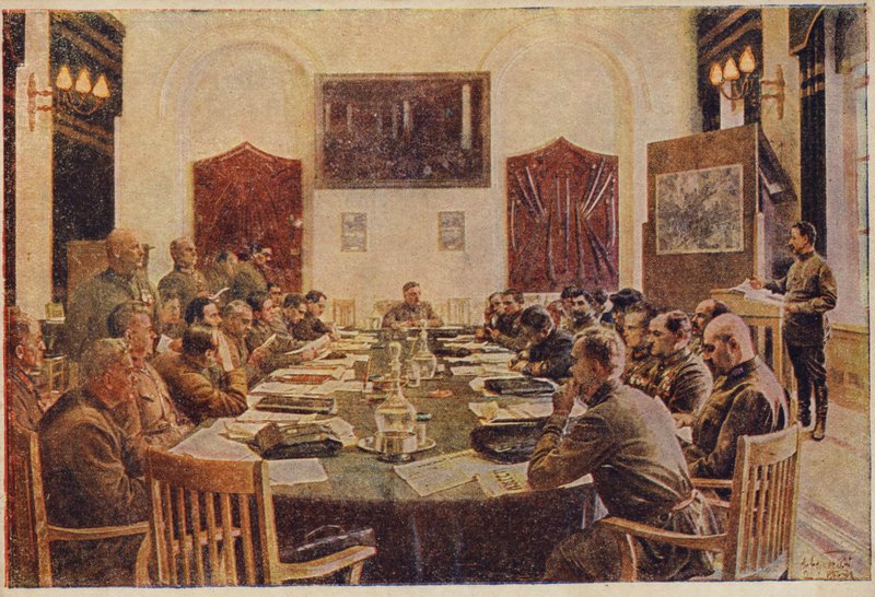 苏联革命军事委员会会议。 c1925-1934 作者 伊萨克·伊斯莱耶维奇·布罗茨基