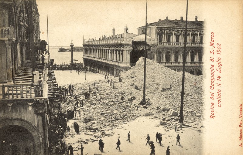 1902年7月14日，威尼斯圣马可钟楼的倒塌 作者 意大利摄影师