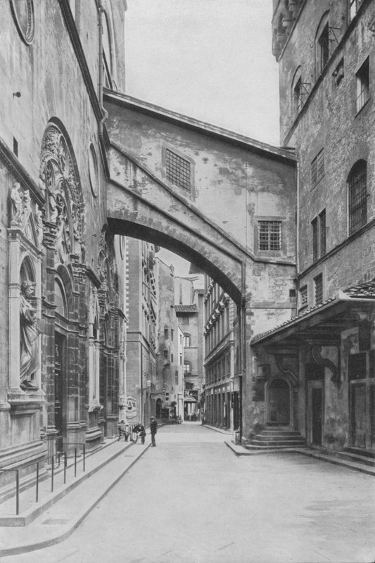 佛罗伦萨，Orsanmichele 教堂（黑白照片） 作者 意大利摄影师