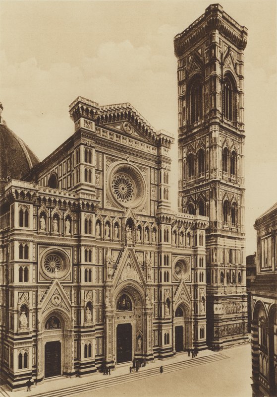 佛罗伦萨/Firenze: 大教堂正面，德-法布里斯和德尔-莫罗拱门（黑白照片） 作者 意大利摄影师