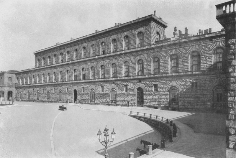 佛罗伦萨，R Palazzo Pitti（黑白照片） 作者 意大利摄影师