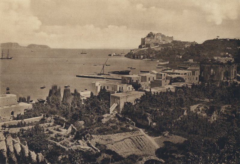 那不勒斯：Baia，Panorama Col Castello（黑白照片） 作者 意大利摄影师