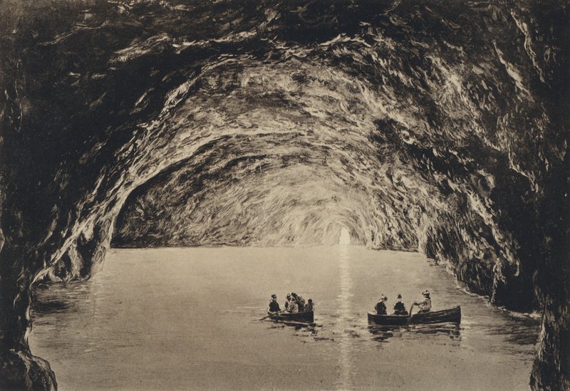 Naples: Capri, Grotta Azzurra (b/w photo) 作者 意大利摄影师