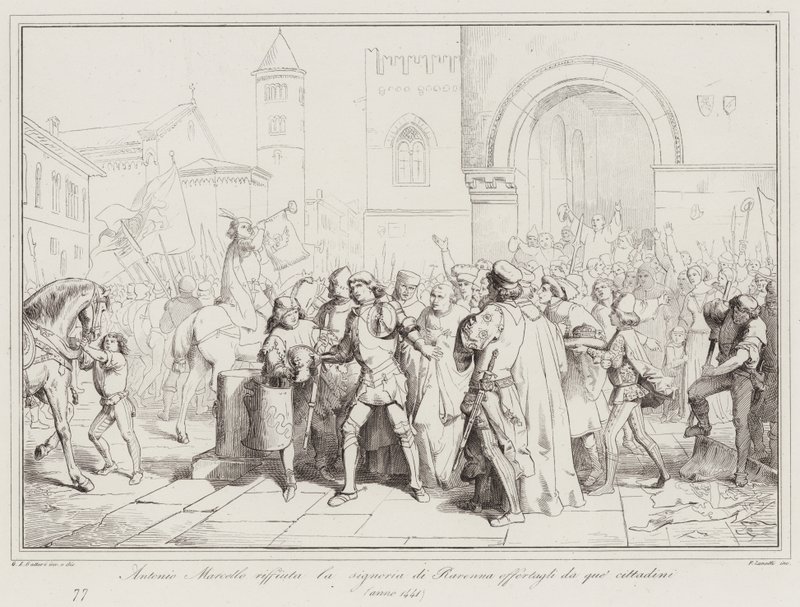 Antonio Marcello rifiuta la signoria di Ravenna offertagli da quei cittadini 作者 意大利学校