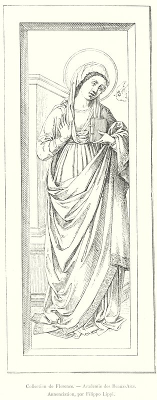 佛罗伦萨收藏，美术学院，天使报喜，菲利波·里皮（Filippo Lippi）（雕刻） 作者 意大利学校