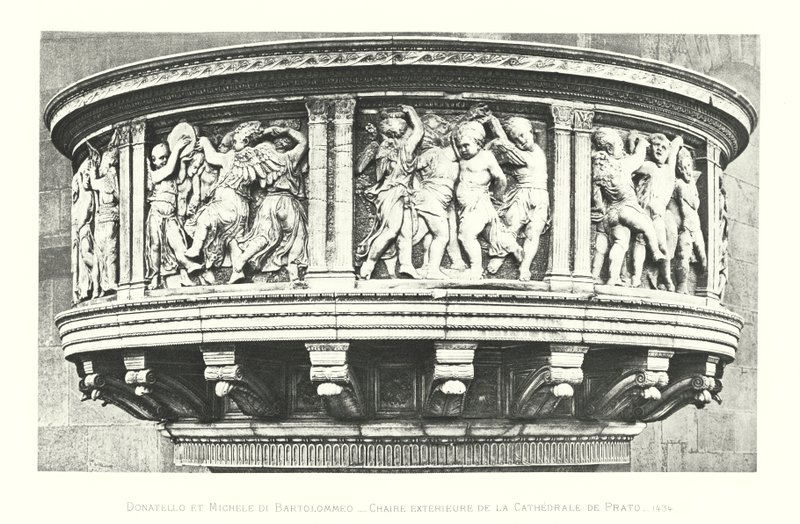 Donatello 和 Michele di Bartolommeo，普拉托大教堂的外椅 作者 意大利学校