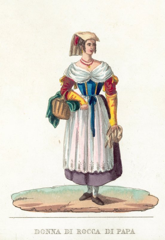 Donna Di Rocca Di Papa (coloured engraving) 作者 意大利学校