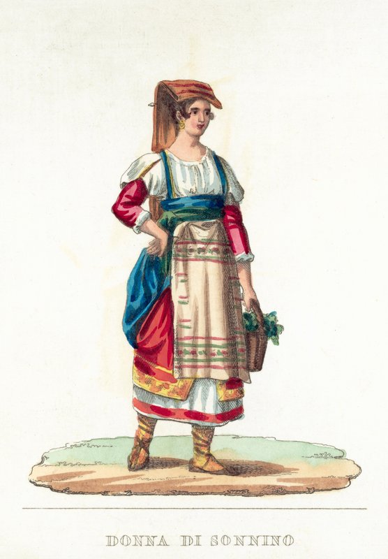 Donna Di Sonnino (coloured engraving) 作者 意大利学校