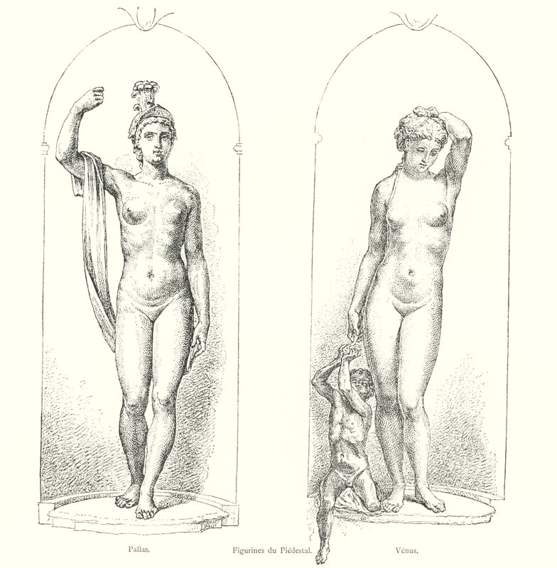Figurines du Piedestal, Pallas, Venus (雕刻) 作者 意大利学校