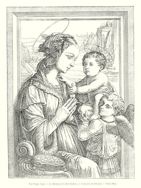 Fra Filippo Lippi, Our Lady and the Divine Child, Florence Collection, Pitti Palace (雕刻) 作者 意大利学校