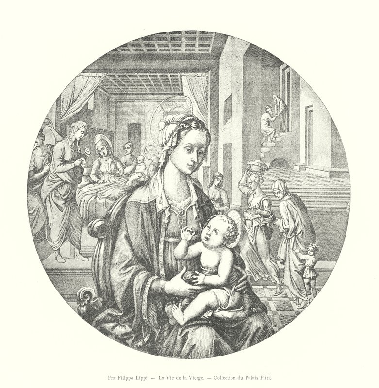 Fra Filippo Lippi, The Life of the Virgin, Pitti Palace 收藏（版画） 作者 意大利学校