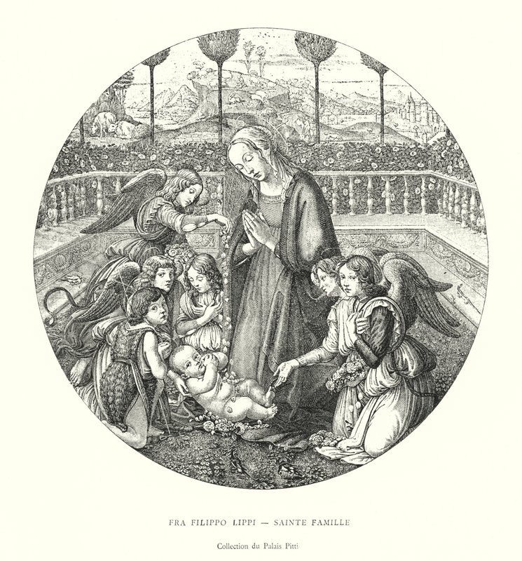 Fra Filippo Lippi，神圣家族，皮蒂宫收藏（雕刻） 作者 意大利学校