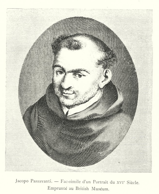 Jacopo Passavanti，16 世纪肖像的复制品，从大英博物馆借来（版画） 作者 意大利学校