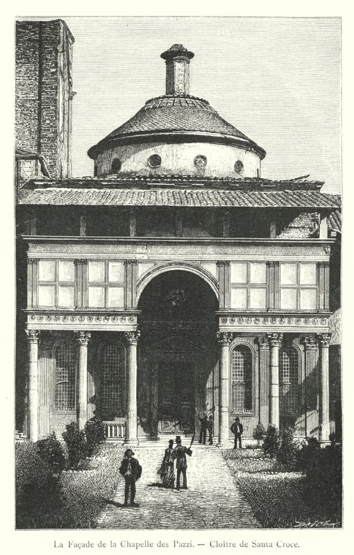 La Facade de la Chapelle des Pazzi, Cloitre de Santa Croce (engraving) 作者 意大利学校