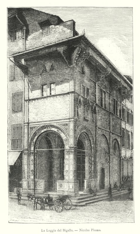 The Loggia del Bigallo，尼古拉斯·皮萨诺（雕刻） 作者 意大利学校