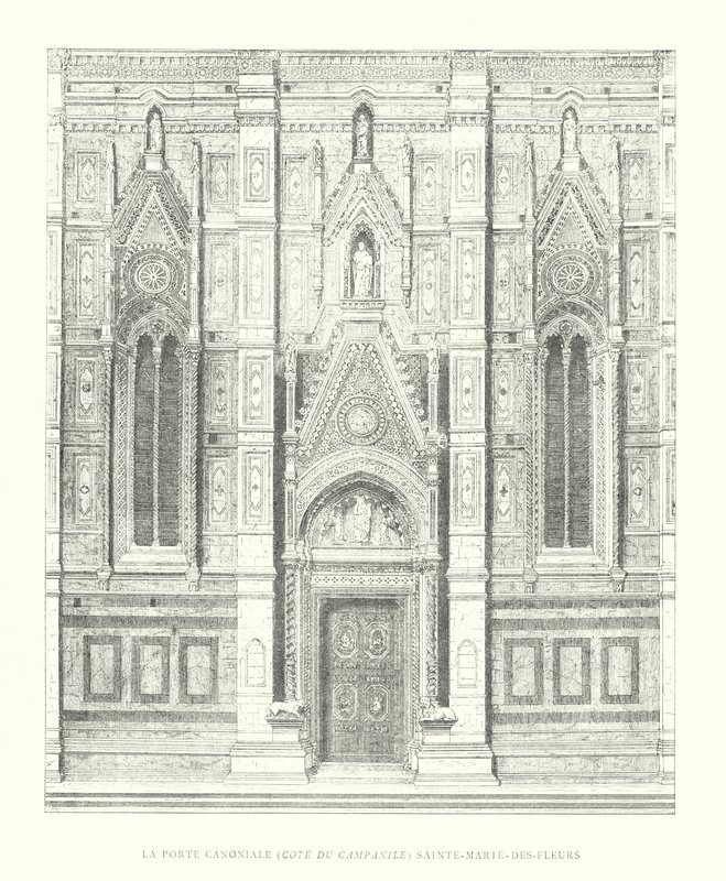 La Porte Canoniale，Cote du Campanile，Sainte-Marie-des-Fleurs（雕刻） 作者 意大利学校