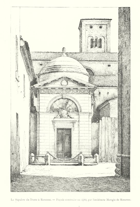 但丁在拉文纳的坟墓，立面建于 1780 年，由拉文纳的建筑师莫里吉亚（雕刻） 作者 意大利学校