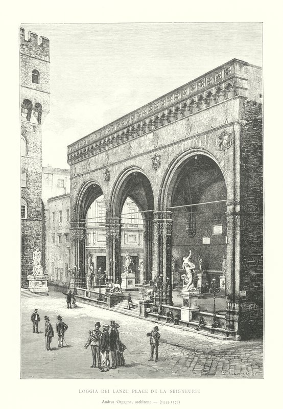 Loggia dei Lanzi, Place de la Seigneurie, Andrea Orgagna, 建筑师 作者 意大利学校