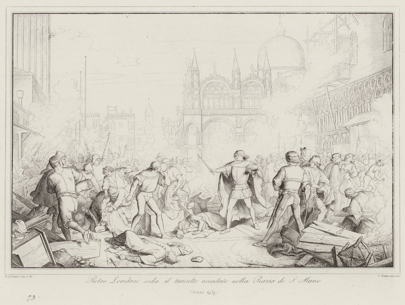 Pietro Loredano seda il tumulto accaduto nella Piazza di San Marco 作者 意大利学校