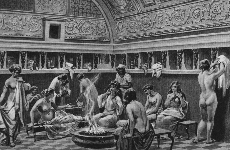 Pompei: Interno dei Bagni del Foro (litho) 作者 意大利学校