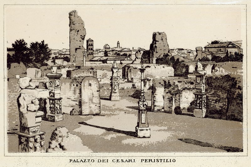 Roma: Palazzo Dei Cesari, Peristilio (litho) 作者 意大利学校