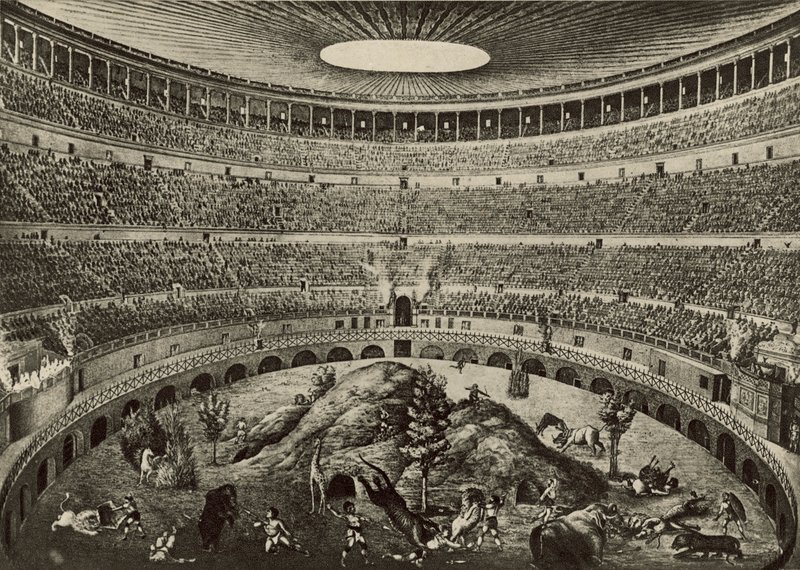 The Coliseum, The great wild beast chase (litho) 作者 意大利学校