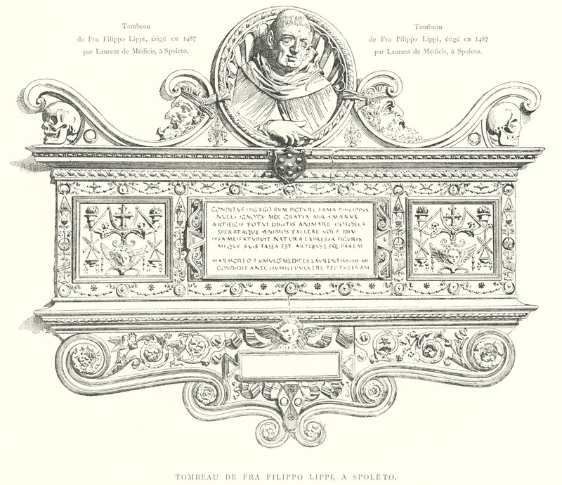 Fra Filippo Lippi 墓，位于斯波莱托（雕刻） 作者 意大利学校