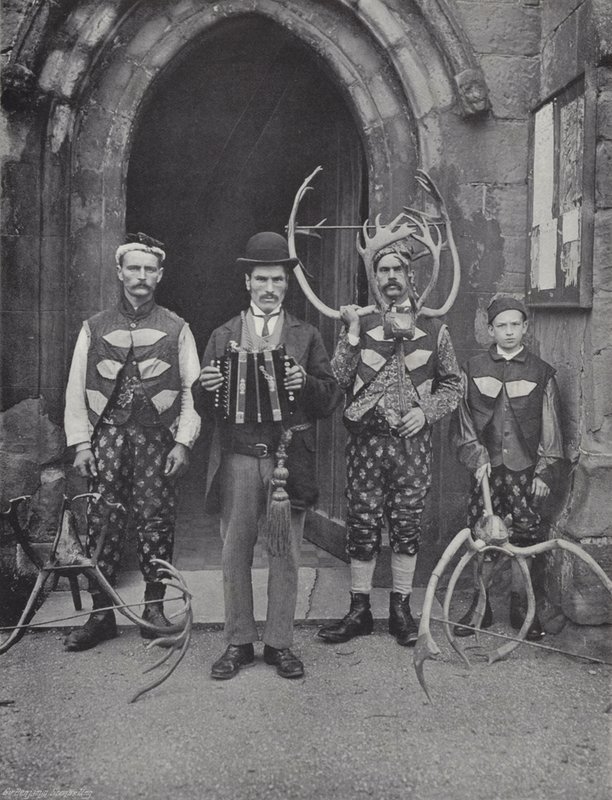 Horn Dance，Abbots Bromley，四位表演者 作者 J.本杰明·斯通