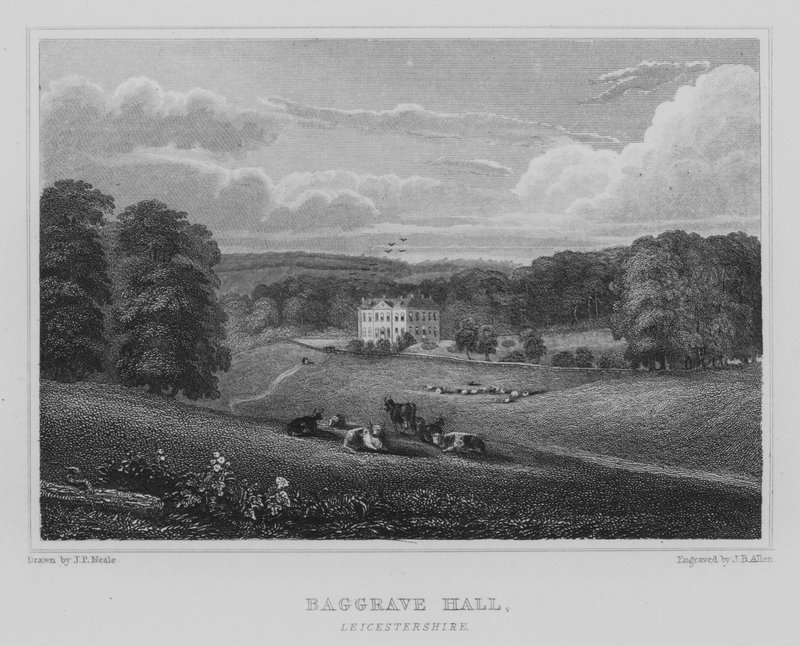 Baggrave Hall，莱斯特郡（雕刻） 作者 约翰·普雷斯顿·尼尔