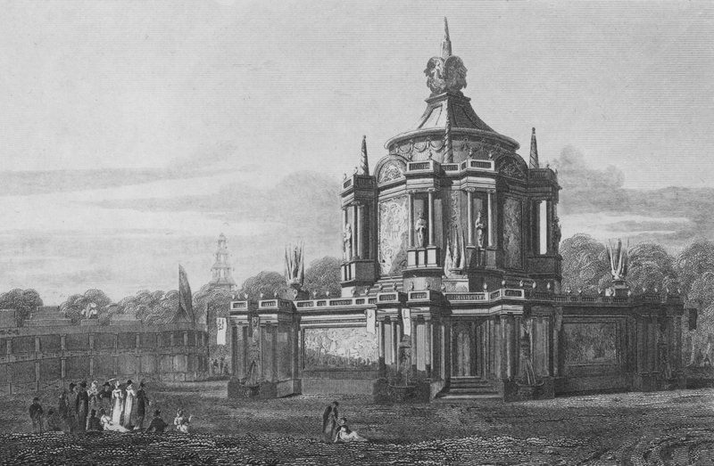 Temple of Concord, in the Green Park, Middlesex, as it appeared 1 August 1814 (engraving) 作者 约翰·普雷斯顿·尼尔