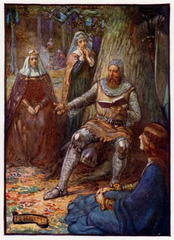 苏格兰国王罗伯特·布鲁斯（Robert the Bruce）在14世纪向他的追随者讲故事 作者 JR斯凯尔顿