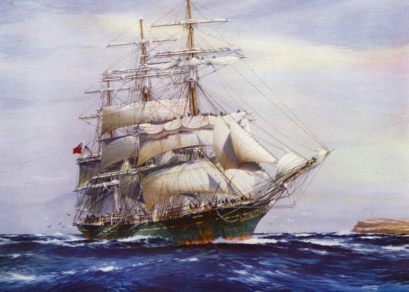 Clipper Ships：Aristides（彩色石版画） 作者 杰克（后）刺